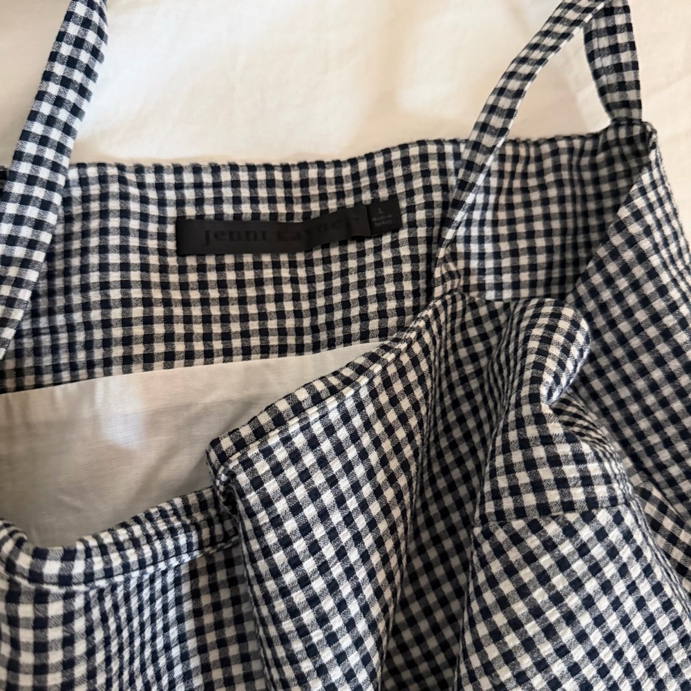 Jenni Kayne Black and White Gingham Spaghetti Strap Dress - Picture 2 of 2